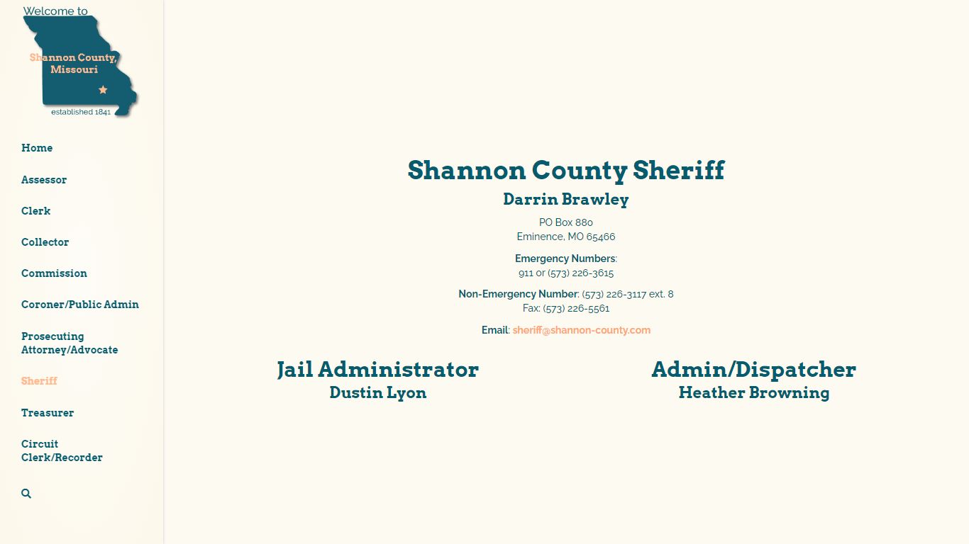 Sheriff – Shannon County, MO