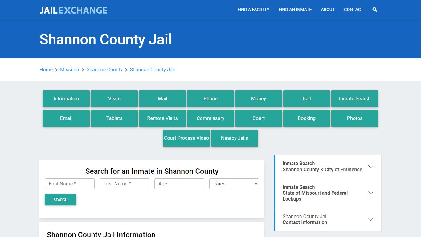 Shannon County Jail Roster Lookup, MO, Inmate Search