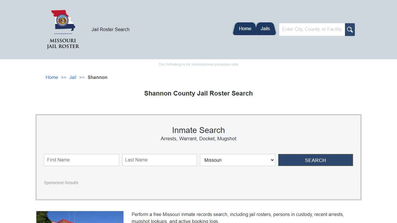 Shannon County Jail Roster Search